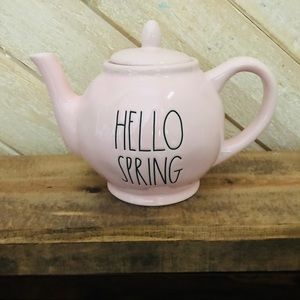 Rae Dunn Hello Spring Tea Pot Kettle Easter Pink